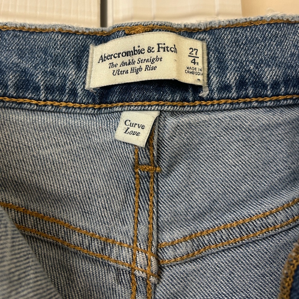 Abercrombie & Fitch The Ankle Straight Ultra High Rise Jeans Curve Love - Picture 5 of 6